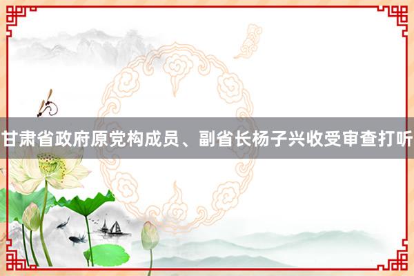 甘肃省政府原党构成员、副省长杨子兴收受审查打听