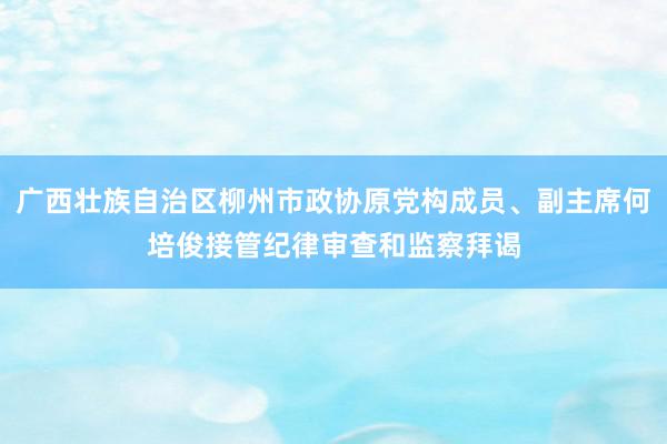 广西壮族自治区柳州市政协原党构成员、副主席何培俊接管纪律审查和监察拜谒