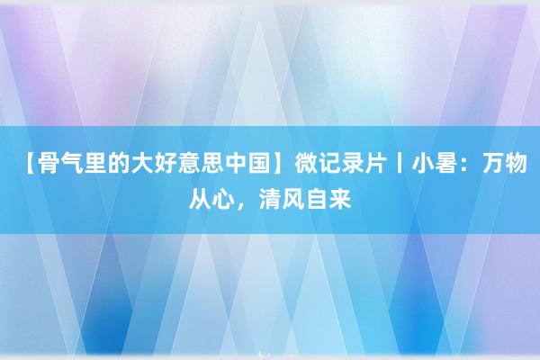 【骨气里的大好意思中国】微记录片丨小暑：万物从心，清风自来