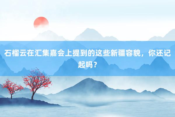 石榴云在汇集嘉会上提到的这些新疆容貌，你还记起吗？