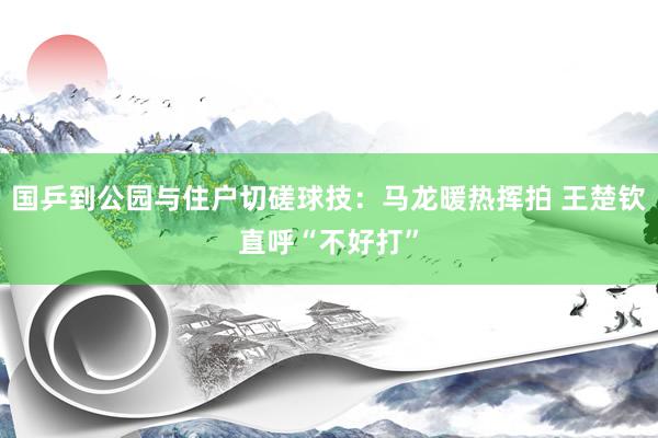 国乒到公园与住户切磋球技：马龙暖热挥拍 王楚钦直呼“不好打”