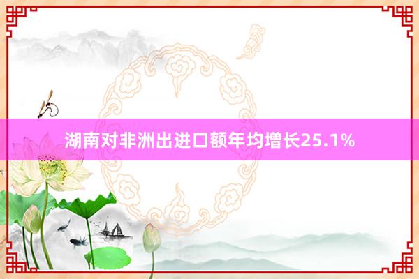 湖南对非洲出进口额年均增长25.1%