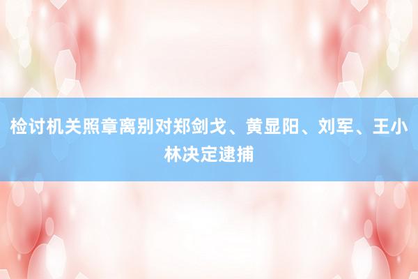 检讨机关照章离别对郑剑戈、黄显阳、刘军、王小林决定逮捕