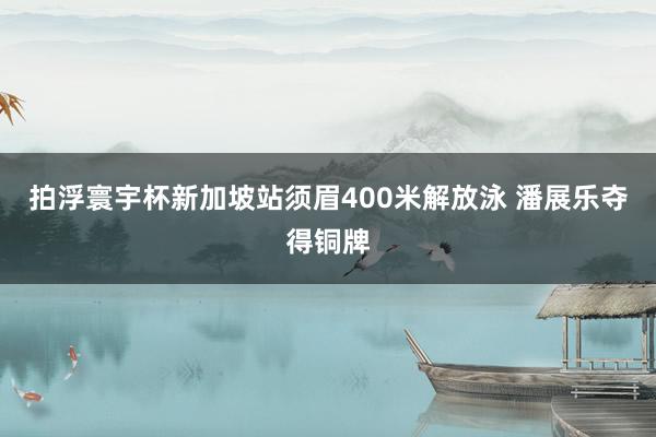 拍浮寰宇杯新加坡站须眉400米解放泳 潘展乐夺得铜牌